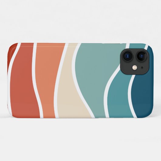 Kleurrijke retro-stijlgolven Case-Mate iPhone case (Achterkant (horizontaal))