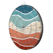 Kleurrijke retro-stijlgolven dartbord (Voorkant Rechts)