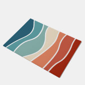 Kleurrijke retro-stijlgolven deurmat (Schuin)