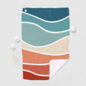 Kleurrijke retro-stijlgolven golfhanddoek (Insitu)
