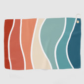 Kleurrijke retro-stijlgolven golfhanddoek (Horizontaal)