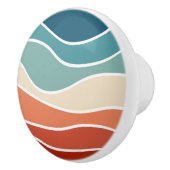 Kleurrijke retro-stijlgolven keramische knop (Rechts)