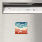 Kleurrijke retro-stijlgolven magneet (Insitu (Vaatwasser))
