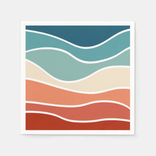 Kleurrijke retro-stijlgolven servet