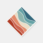 Kleurrijke retro-stijlgolven servet (Hoek)