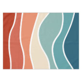 Kleurrijke retro-stijlgolven tafelkleed (Voorkant (Horizontaal))