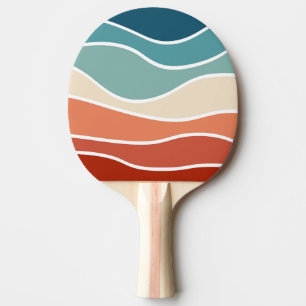 Kleurrijke retro-stijlgolven tafeltennisbatje