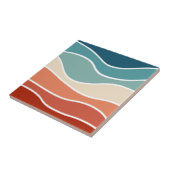 Kleurrijke retro-stijlgolven tegeltje (Zijkant)