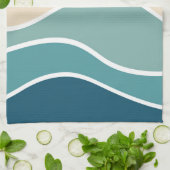 Kleurrijke retro-stijlgolven theedoek (Gevouwen)