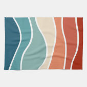 Kleurrijke retro-stijlgolven theedoek (Horizontaal)