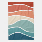 Kleurrijke retro-stijlgolven theedoek (Verticaal)