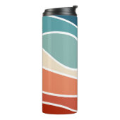 Kleurrijke retro-stijlgolven thermosbeker (Gedraaid links)