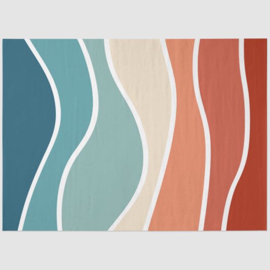 Kleurrijke retro-stijlgolven tissuepapier (Voorkant)