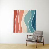 Kleurrijke retro-stijlgolven wandkleed (In Situ (horizontaal))