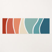 Kleurrijke retro-stijlgolven yogamat (Voorkant (horizontaal))