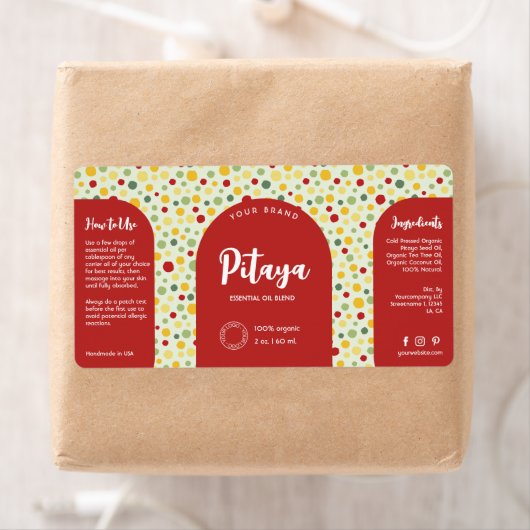 Kleurrijke Retro Stippen Cosmetische Druppelfleset Etiket (Insitu)