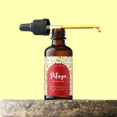 Kleurrijke Retro Stippen Cosmetische Druppelfleset Etiket