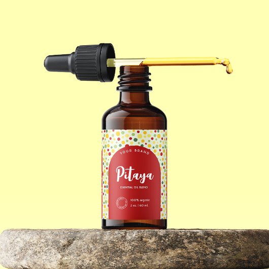 Kleurrijke Retro Stippen Cosmetische Druppelfleset Etiket