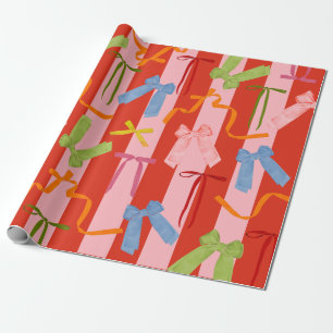 Kleurrijke Retro Strikken Cadeaupapier