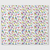 Kleurrijke retro string lichten cadeaupapier (Vlak)