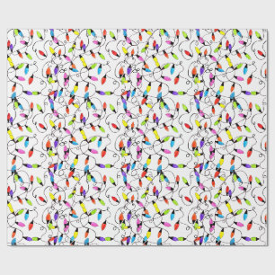 Kleurrijke retro string lichten cadeaupapier