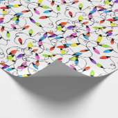 Kleurrijke retro string lichten cadeaupapier (Hoek)