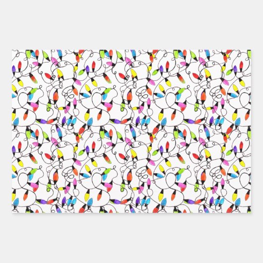 Kleurrijke retro string lichten inpakpapier vel (Voorkant 3)