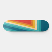 Kleurrijke Retro Stripe - 70, 80 Persoonlijk Skateboard (Horizontaal)