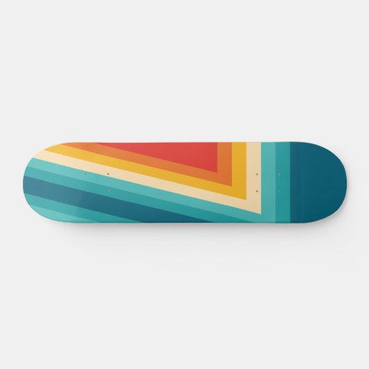 Kleurrijke Retro Stripe - 70, 80 Persoonlijk Skateboard (Horizontaal)