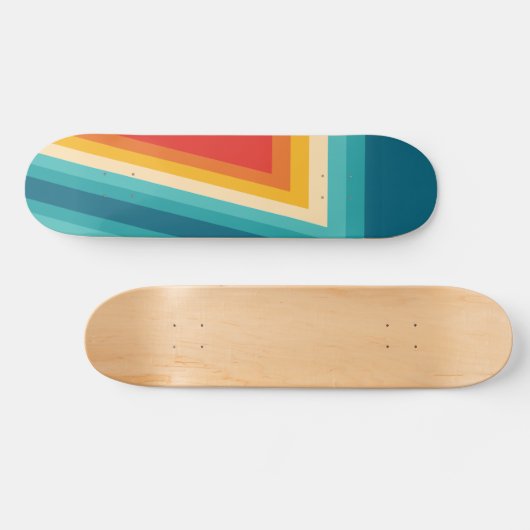 Kleurrijke Retro Stripe - 70, 80 Persoonlijk Skateboard (Horizontaal)