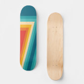 Kleurrijke Retro Stripe - 70, 80 Persoonlijk Skateboard (Voorkant)