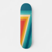 Kleurrijke Retro Stripe - 70, 80 Persoonlijk Skateboard (Voorkant)