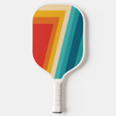 Kleurrijke Retro Stripe - 70, 80 Pickleball Paddle (Achterkant)