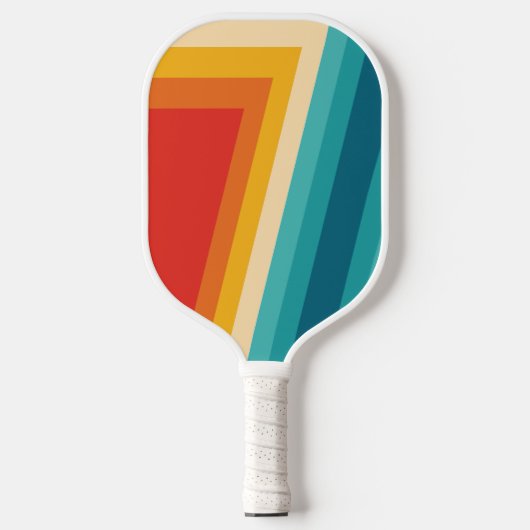Kleurrijke Retro Stripe - 70, 80 Pickleball Paddle (Voorkant)