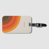 Kleurrijke Retro Stripes 70s 80s Golden Brown Sina Bagagelabel (Voorkant (horizontaal))