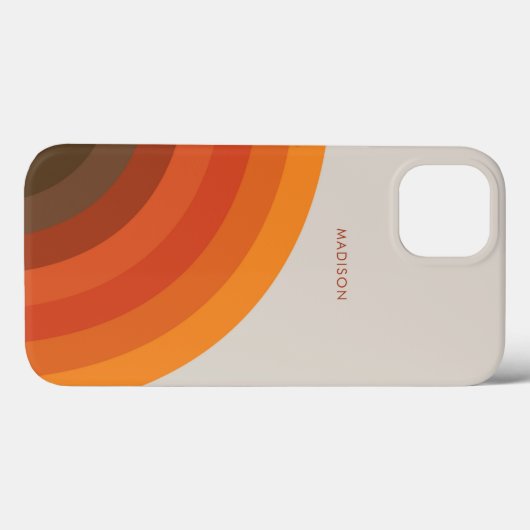 Kleurrijke Retro Stripes 70s 80s Golden Brown Sina Case-Mate iPhone Case (Achterkant (horizontaal))