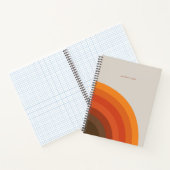 Kleurrijke Retro Stripes 70s 80s Golden Brown Sina Notitieboek (Binnen)