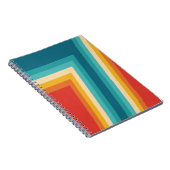 Kleurrijke Retro Stripes -   70s 80s ontwerp Notitieboek (Rechterzijde)