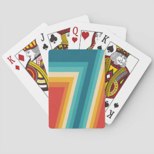 Kleurrijke Retro Stripes -   70s 80s ontwerp Pokerkaarten