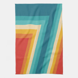 Kleurrijke Retro Stripes -   70s 80s ontwerp Theedoek