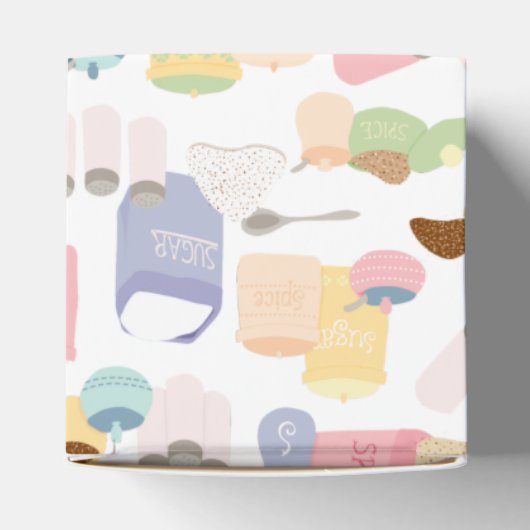 Kleurrijke Retro Suiker- en Kruidencontainers Bedankdoosjes (Bovenkant)