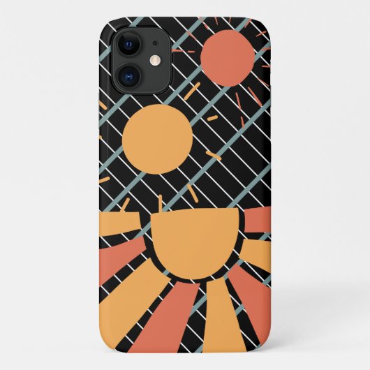 Kleurrijke Retro Sunset Stijlvol estheticum van 80 Case-Mate iPhone Case (Achterkant)