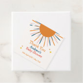 Kleurrijke Retro Sunshine Baby shower dank u Bedankjes Labels (In situ)