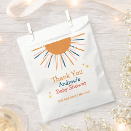 Kleurrijke Retro Sunshine Baby shower dank u Bedankzakje