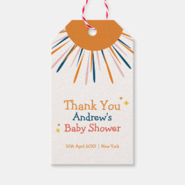 Kleurrijke Retro Sunshine Baby shower dank u Cadeaulabel