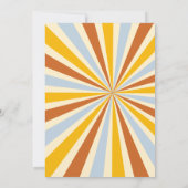 Kleurrijke Retro Sunshine Baby shower Invitation Kaart (Achterkant)