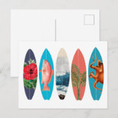 Kleurrijke Retro Surfboards Feestdagenkaart (Voorkant / Achterkant)