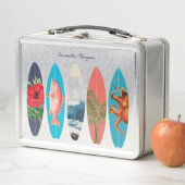 Kleurrijke Retro Surfboards Patroon Aangepaste naa (In situ)