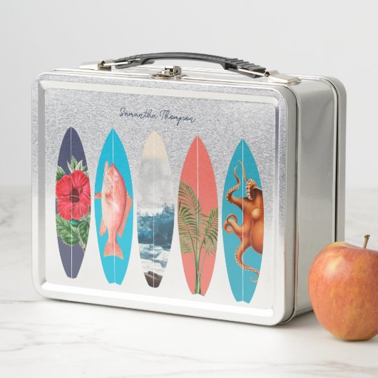 Kleurrijke Retro Surfboards Patroon Aangepaste naa (In situ)