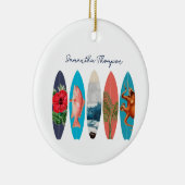 Kleurrijke Retro Surfboards Patroon Aangepaste naa Keramisch Ornament (Rechts)